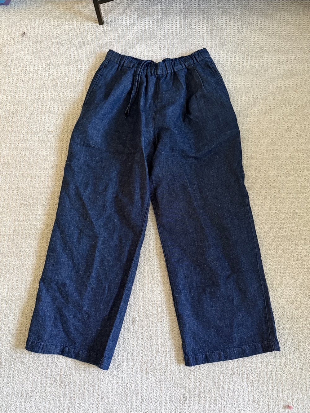 Muji Relaxed Elastic Waist Indigo Pants